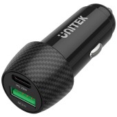 ÎNCĂRCĂTOR AUTO UNITEK 38W, USB-A USB-C, QC3.0, P1400A 