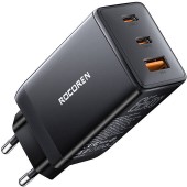 Încărcător rapid GaN Pro 65W, 2x USB-C, USB (negru)