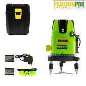 Nivela laser Partner PLE-5D, clasa 2, 5 linii, 40 m, timp nivelare < 6 s (Verde/Negru)