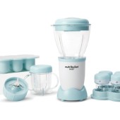 NUTRIBULLET Blender Nutribullet Baby 200 W 0C22300026, 1 viteza, vas 0.9l, cupa mica 0.295l, 6 recipiente depozitare cu capac, tava silicon, Alb