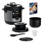 Oala sub presiune electrica Tefal Turbo Cuisine & Fry CY778830, 1200W, Tehnologie Spherical Bowl, capacitate 5 L, pastrare la cald, invelis antiaderent (Negru/Gri)