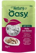 OASY Natury Plic pentru pisici, cu Pui şi Vită în jeleu 70g