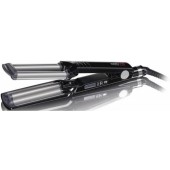 Ondulator BaByliss Pro 2369TTE, 3 elementi titanium - tourmaline, 5 trepte de temperatura, Generator de ioni negativi, Negru