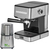 Pachet Espressor Studio Casa Espresso Mio SC2001, 15 bari, 1.2 L + Rasnita de cafea Del Caffe Grind Master, 220 W, 60 g (Negru/Argintiu)