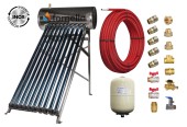 Pachet panou solar presurizat compact FORNELLO SPP-470-H58/1800-10-c cu 10 tuburi vidate de tip heat pipe si boiler din inox de 92 litri, Teava, Vas Expansiune si Fitinguri montaj