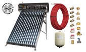 Pachet panou solar presurizat compact FORNELLO SPP-470-H58/1800-15-c cu 15 tuburi vidate de tip heat pipe si boiler din inox de 135 litri, Teava, Vas Expansiune si Fitinguri montaj