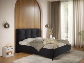 Pat Tapitat cu somiera fixa - Negru - Ramses 180x200