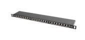 Patch Panel 24 port 0.5U, cat. 6, Lanberg, shielded, Negru