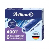 Patroane cerneală Pelikan 4001, dimensiune standard, culoare albastru royal, set 6 bucăți