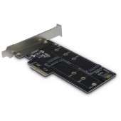 PCIe Karte KT015 PCIex4->M.2 + SATA->M.2