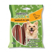 Perfect Snack, recompense delicioase pentru caini,  Sandwich de rata ,   80 g