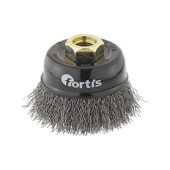 Perie cupa sarma ondulata Fortis, 80x0.30mm, prindere M14 pentru otel