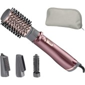 Perie rotativa BaByliss AS960E, 1000W, Ionizare, 4 Accesorii, 2 Setari temperatura/viteza, Cool-Shot, geanta depozitare,Roz-Gri