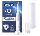 Periuta de dinti electrica Oral-B iO4 cu Tehnologie Magnetica si Micro-Vibratii, Senzor de presiune Smart, 4 moduri, 1 capat, Trusa de calatorie (Alb)