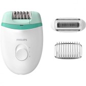 Philips Epilator Philips Satinelle BRE245/00, 2 viteze, cap de epilare lavabil, 2 accesorii, Alb