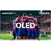 Philips Televizor Philips AMBILIGHT tv OLED 55OLED718, 139 cm, Google TV, 4K Ultra HD, 100 Hz, Clasa G, Argintiu