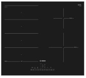 Plita incorporabila cu inductie Bosch PXE611FC1E, 4 zone de gatit, Putere 7400 W (Negru)