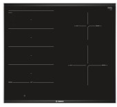 Plita incorporabila cu inductie Bosch PXE675DC1E, 4 zone de gatit, Putere 7400 W (Negru)