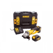 Polizor unghiular DeWALT, 125mm, 2x18V, 4.0Ah, 7000rpm, incarcator, cutie T-STAK, tip DCG412M2-QW