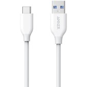 PowerLine Premium, USB Male la USB-C, 0.9 m, White