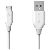 PowerLine USB Male la microUSB Male, 1 m, White