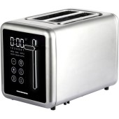 Prajitor de paine digital Heinner HTP-DD900BKSS, 900 W, Panou digital cu control touch, capacitate 2 felii, 7 niveluri de rumenire (Inox)