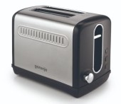 Prajitor de paine Gorenje T1100CLBK, 1100 W, 2 felii (Negru/Argintiu)