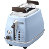 Prajitor de paine Icona Vintage CTOV 2103.AZ, 900 W, 2 Felii, Control electronic rumenire, Bleu