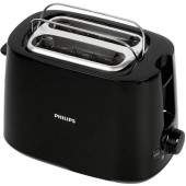 Prajitor de paine Philips HD2581/90, 750 W, 2 felii, 8 setari rumenire, Grill, Functie reincalzire si dezghetare, Negru