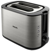 Prajitor de paine Philips Viva Collection HD2650/90, 950 W, 8 niveluri de rumenire (Negru/Inox)