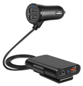 Prelungitor auto de 1.7 metri cu prize multiple USB 2.0 5V / 3.1A