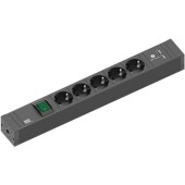 Prelungitor Bachmann Connect Line 420.0223, cu intrerupator, 5 prize Schuko, 2m, 2 USB