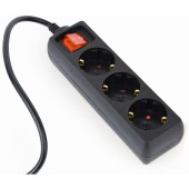 Priza/Prelungitor EG-PSU3-01 UPS Power Strip, 3 Schuko Outlets, C14 Plug, 10A, 0.6m Cable, Black Color