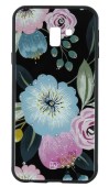 Protectie Spate Just Must Glass Diamond Print Flowers JMGDPJ6PGFLBKB pentru Samsung Galaxy J6 Plus (Multicolor)