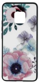 Protectie Spate Just Must Glass Diamond Print Flowers White Background JMGDPHM20PFWHB pentru Huawei Mate 20 Pro (Multicolor)