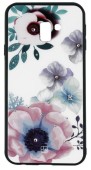 Protectie Spate Just Must Glass Diamond Print Flowers White Background JMGDPJ6PFWHB pentru Samsung Galaxy J6 Plus (Multicolor)