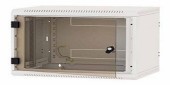 Rack de perete Triton seciune simpla 4U 600mm adancime usa sticla panouri laterale fixe sectiuni ventilatie activa, sectiuni acces cabluri sus/jos/spate securizare cu cheie, IP30