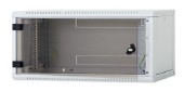 Rack de perete Triton sectiune simpla 9U 500mm adancime usa sticla panouri laterale detasabile, sectiuni acces cabluri sus/jos/spate securizare cu cheie, fabricat din tabla galvanizata, IP30