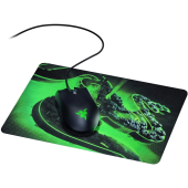 Razer Mosue cu mousepad Gaming Razer Abysus Lite, Goliathus Mobile Construct Edition, negru