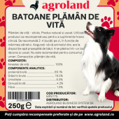 Recompense pentru caine, batoane din plaman de vita, 250 g