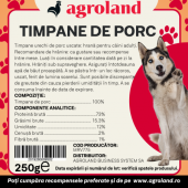 Recompense pentru caine, timpane de porc, 250 g