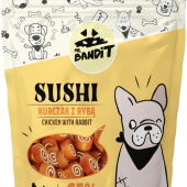 Recompense pentru caini Mr. Bandit SUSHI, pui si peste, 80g