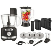 Robot de bucatarie Zelmer ZKP9000B, 2000 W, Bol 3 L, Blender de sticla 1.75L, 6 Moduri de functionare, Negru