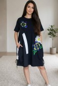 Rochie cu imprimeu cu flori din paiete