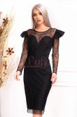 Rochie neagra de seara cu sclipici