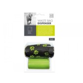 Saci menajeri, cu suport moale din material textil M-PETS negru cu verde, 2 x 15 saci