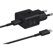 Samsung Incarcator Retea Samsung cu Cablu USB-C, 25W, 3A, 1 X USB-C, Negru