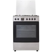 Samus Aragaz mixt Samus SM663AENS INOX, Gaz, 4 Arzatoare, Arzator Wok, Cuptor electric, 56 L, 59.8 cm, Inox