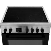 Samus Aragaz Samus SM664VTE, 4 Zone de Gatit Vitroceramice, Full electric, Cuptor 56 l, 10 Functii, Convectie 3 D, Grill, Inox