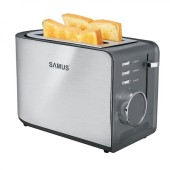 Samus Prajitor de paine Samus Toasty, 850 W, Capacitate 2 felii, 7 Trepte Prajire, Dezghetare, Inox